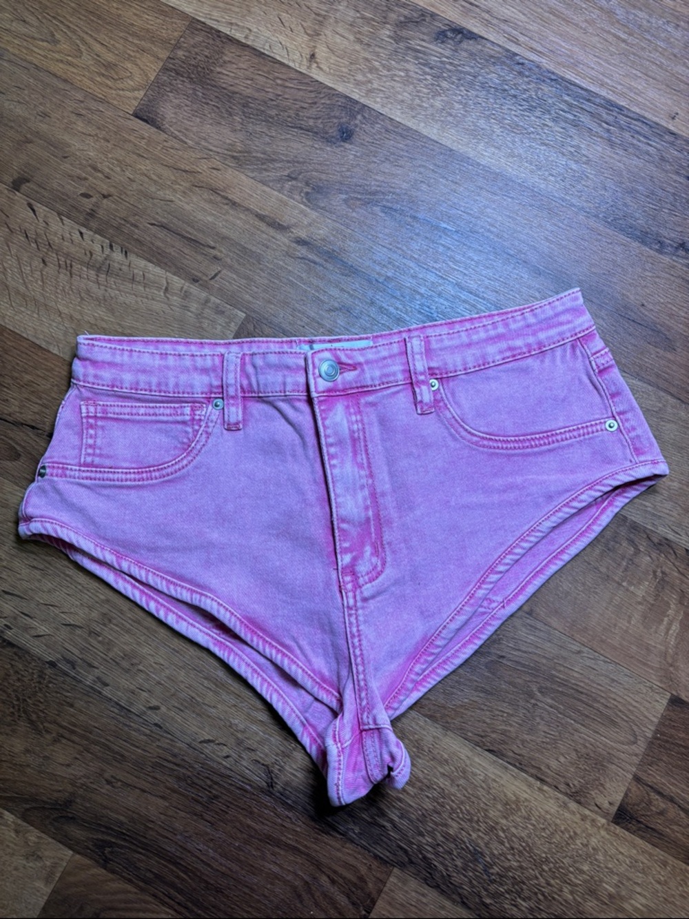 Fashion Nova Pink High-Rise Denim Shorts